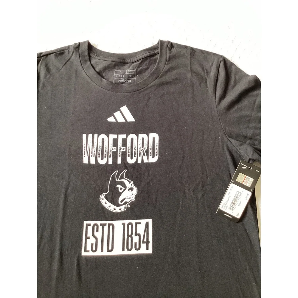 Adidas Wofford College Bulldogs T Shirt Mens‎ Size S Black Graphic Tee